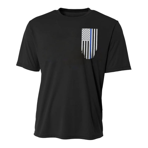Performance, Polyester Honor Respect Thin Blue Line Men's T-Shirt