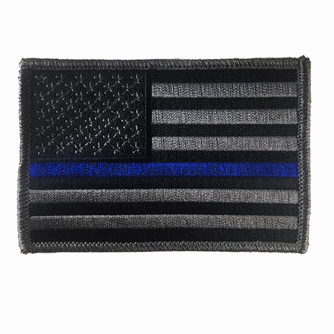 Subdued Thin Blue Line American Flag Patch - Multiple Styles