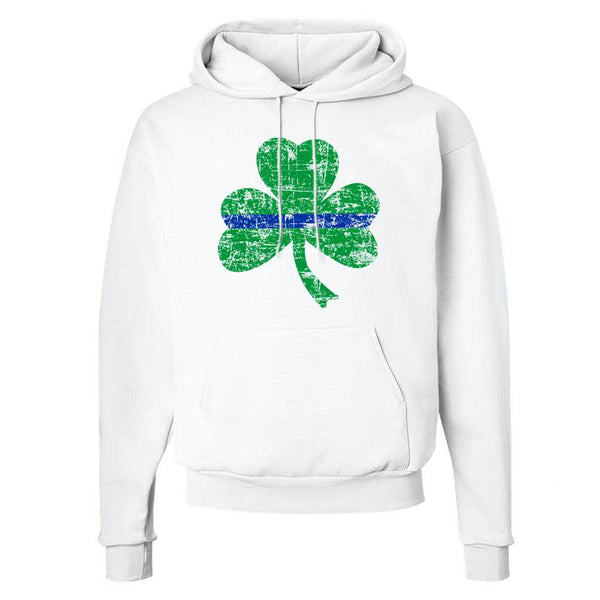 Unisex Thin Blue Line St. Patrick's Shamrock Hoodie