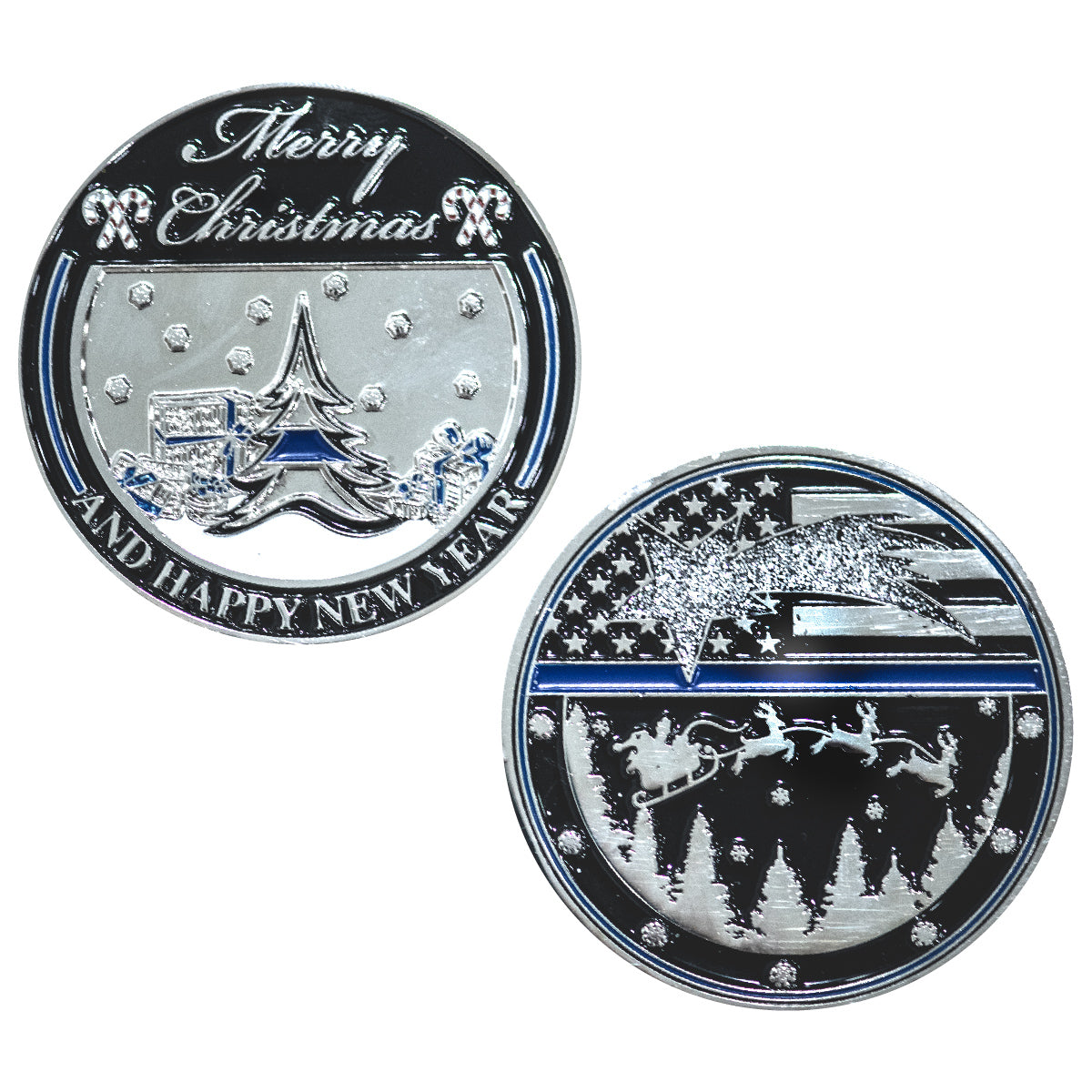 Thin Blue Line Holiday Coin - Merry Christmas, Happy New Year - Thin Blue Line USA thin-blue-line-holiday-coin-merry-christmas-happy-new-year-thin-blue-line-usa