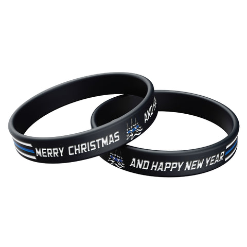 Holiday, Thin Blue Line Silicone Bracelet