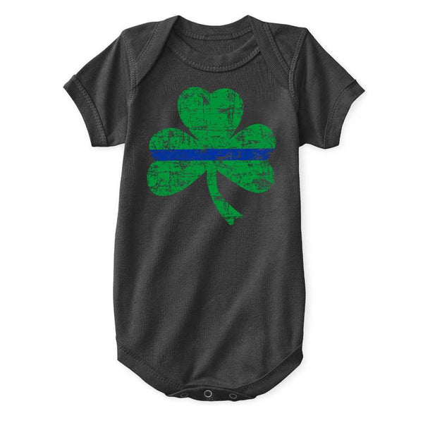 Infant's Thin Blue Line St. Patrick's Shamrock One Piece