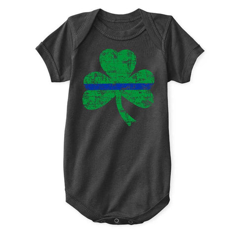 Infant's Thin Blue Line St. Patrick's Shamrock One Piece