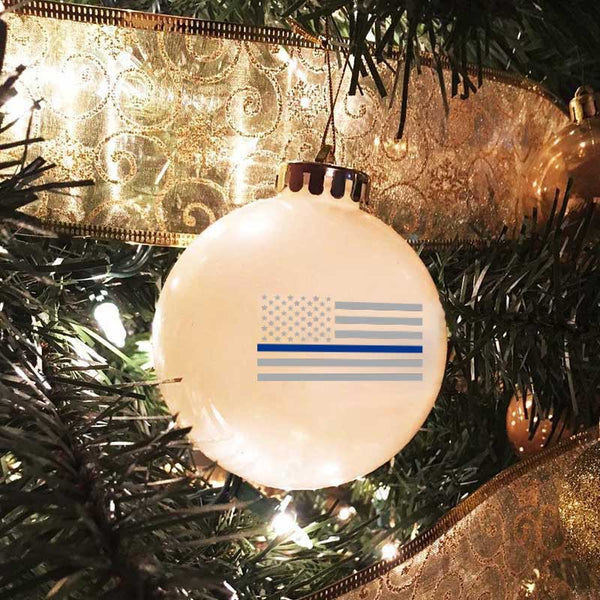 Thin Blue Line Ornament, Available in Black & White - Thin Blue Line USA thin-blue-line-ornament-available-in-black-white-thin-blue-line-usa