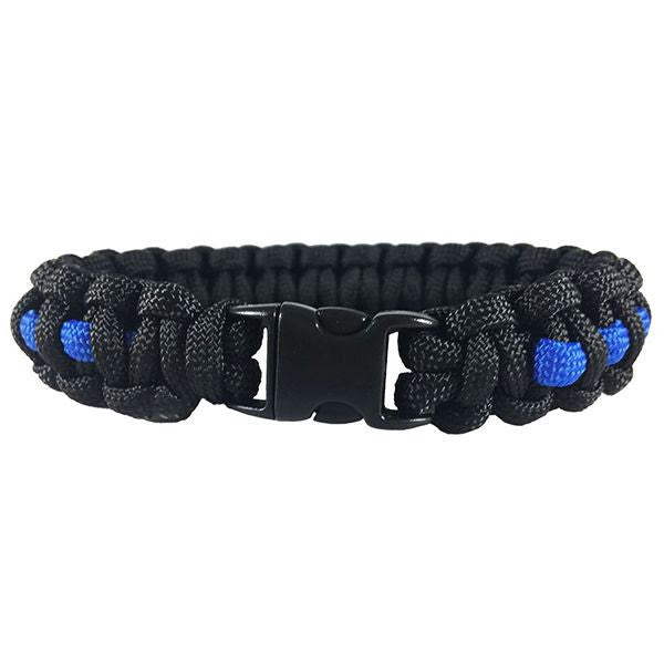 Thin Blue Line - Paracord Survival Bracelet, Thin Blue Line