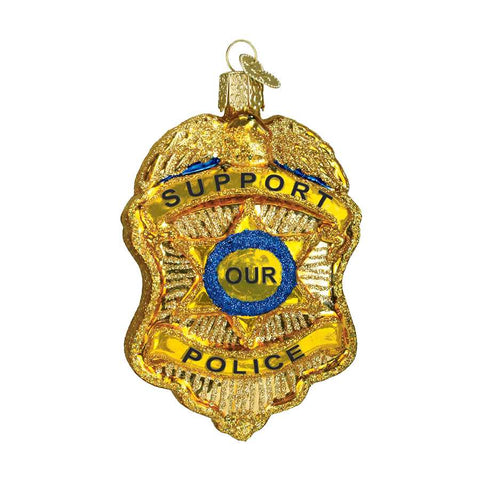 Thin Blue Line Ornament, Police Officer's Badge