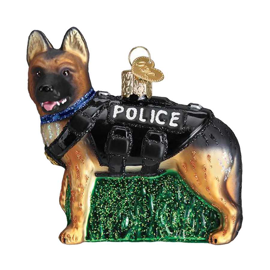 Thin Blue Line Ornament, K-9 Dog Thin Blue Line USA