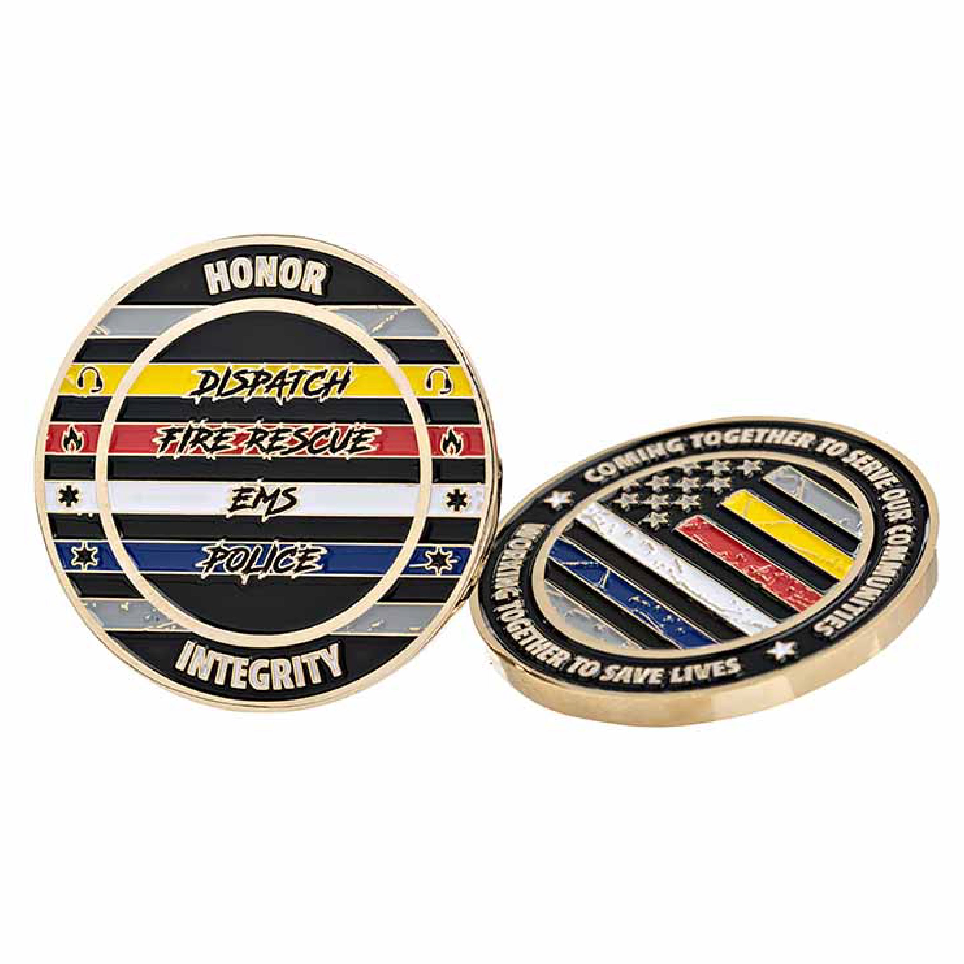 First Responder Challenge Coin - Thin Blue Line USA