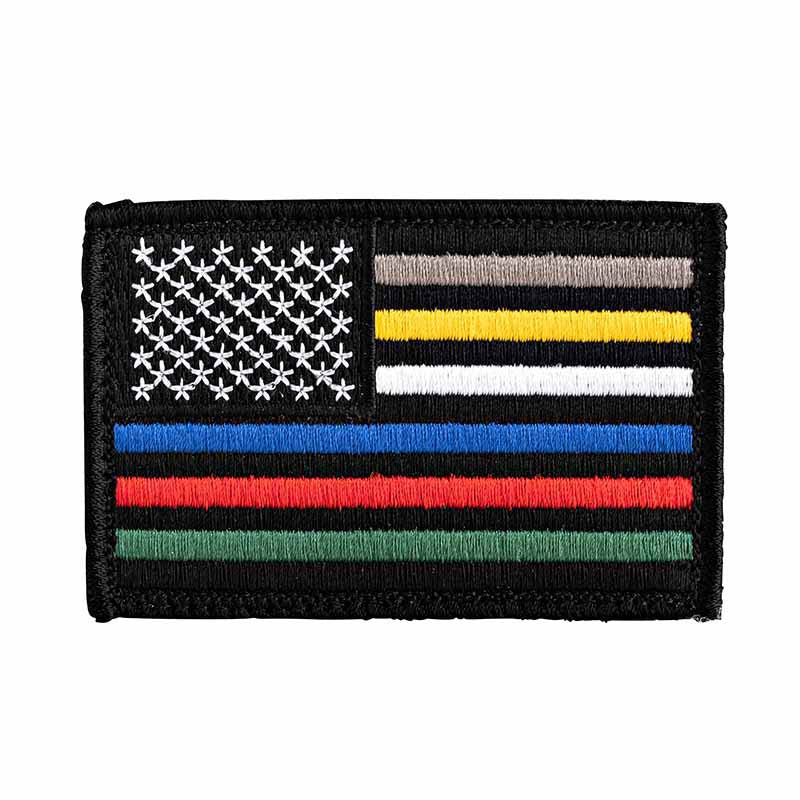 USA Flag Patch 3.5 x 2- Velcro - Red White Blue Gold 