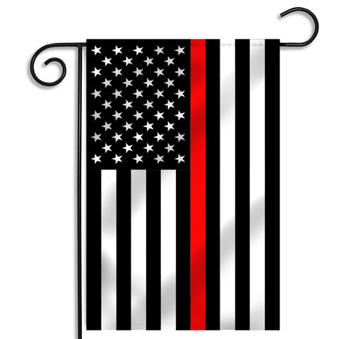 Thin Red Line American Garden Flag - 12.5 x 18 Inches - Thin Blue Line USA