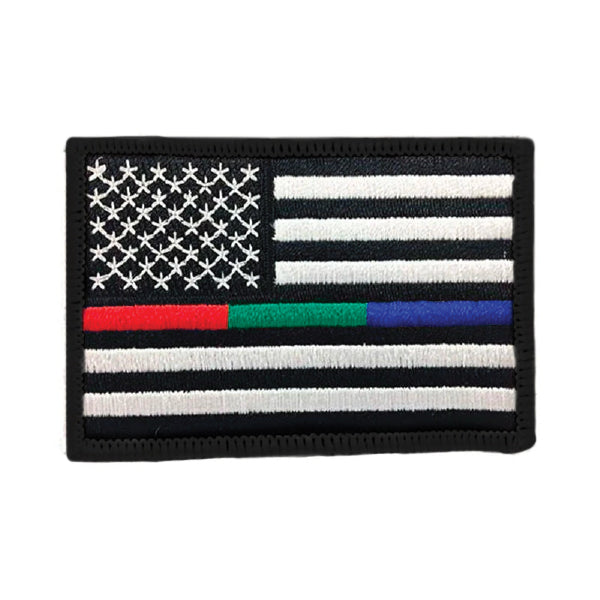 Thin Green Line American Flag Hook-and-Loop Patch