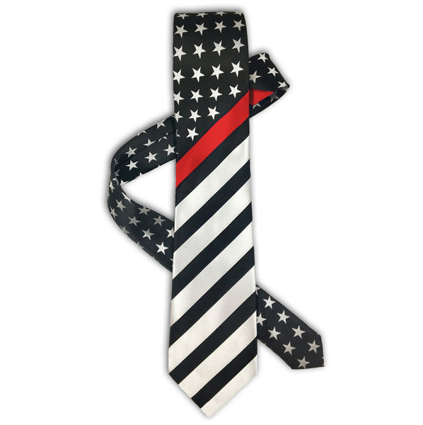 Thin Red Line American Flag Tie