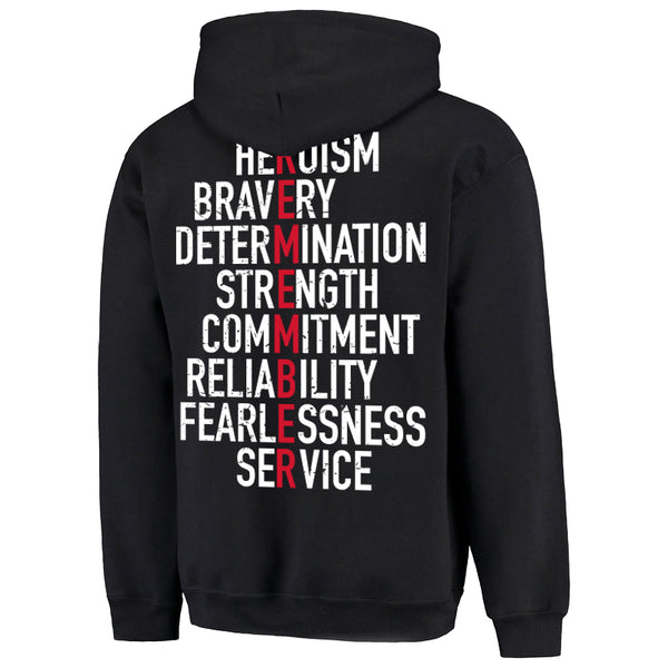 Hoodie - Thin Red Line Remember