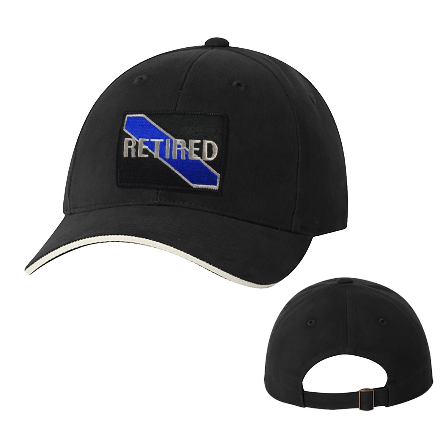 Retired Thin Blue Line Flexfit Cap - Black, Embroidered, Support Law Enforcement, Stretch Fit - View #3