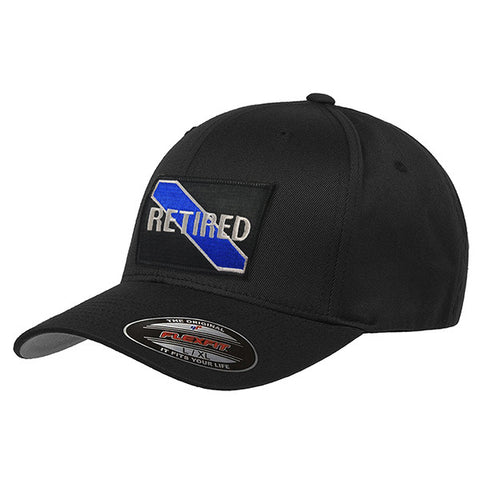 FlexFit Thin Blue Line Retired Hat, Black