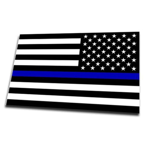 Reversed - Thin Blue Line American Flag Sticker - 4 x 6 Inches