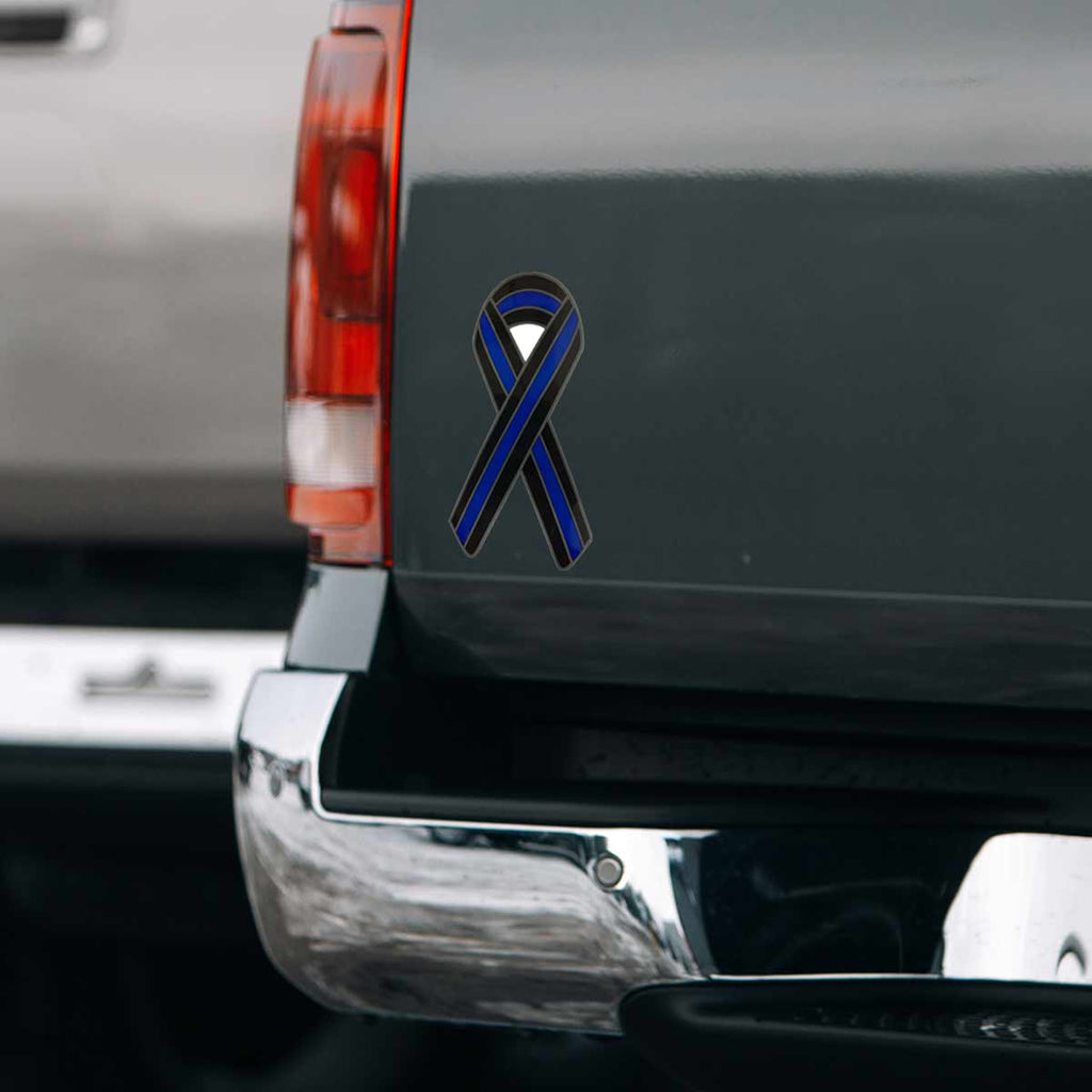 Thin Blue Line Ribbon Sticker - Thin Blue Line USA
