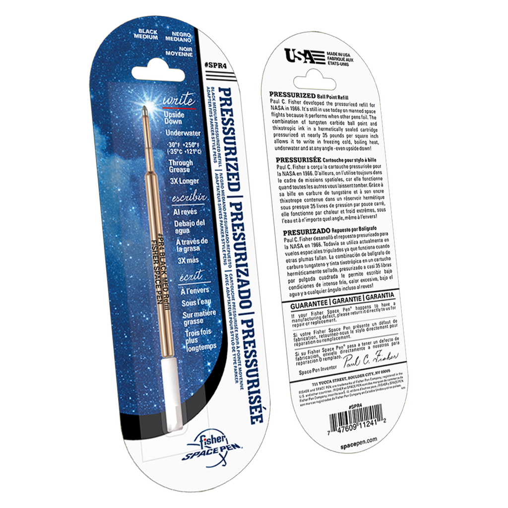 Fisher Space Pen Pressurized Ballpoint Ink Refill, Medium Point, SPR4