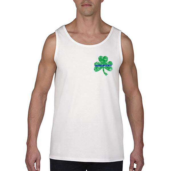 Men's Thin Blue Line St. Patrick's, Small Shamrock, Tank