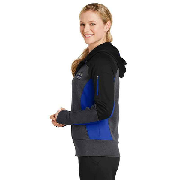 Women's Tech Fleece Colorblock Full-Zip Hooded Jacket, Thin Blue Line USA
