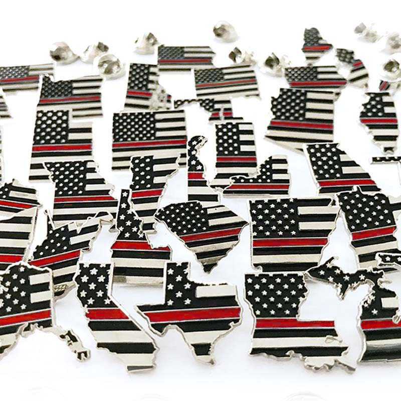State Pin Design Thin Red Line State Pins - Thin Blue Line USA