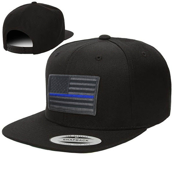 Subdued Tattered American Flag Thin Blue Line PVC Patch – 2" – Law Enforcement Morale Patch