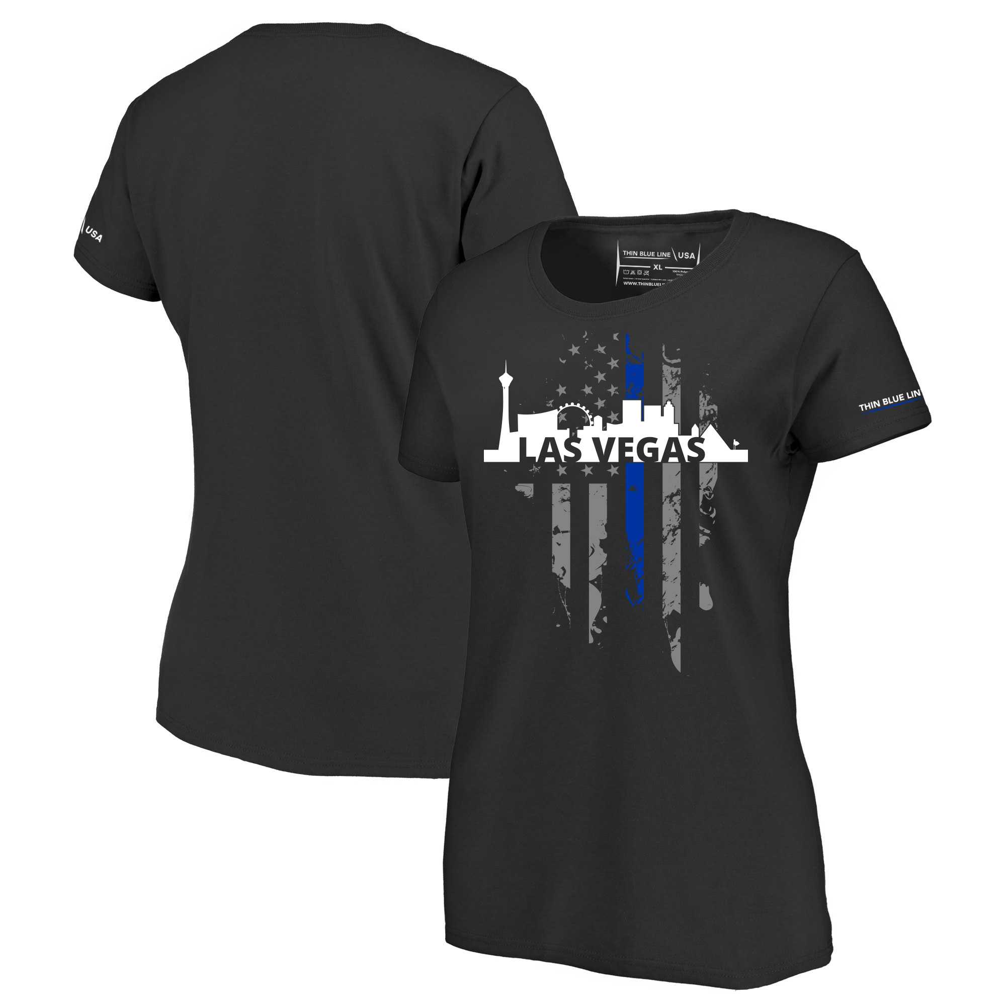 Women's Shirt, Thin Blue Line Las Vegas Skyline - Thin Blue Line USA