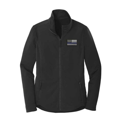 Women's Smooth Fleece Embroidered Jacket, Thin Blue Line USA