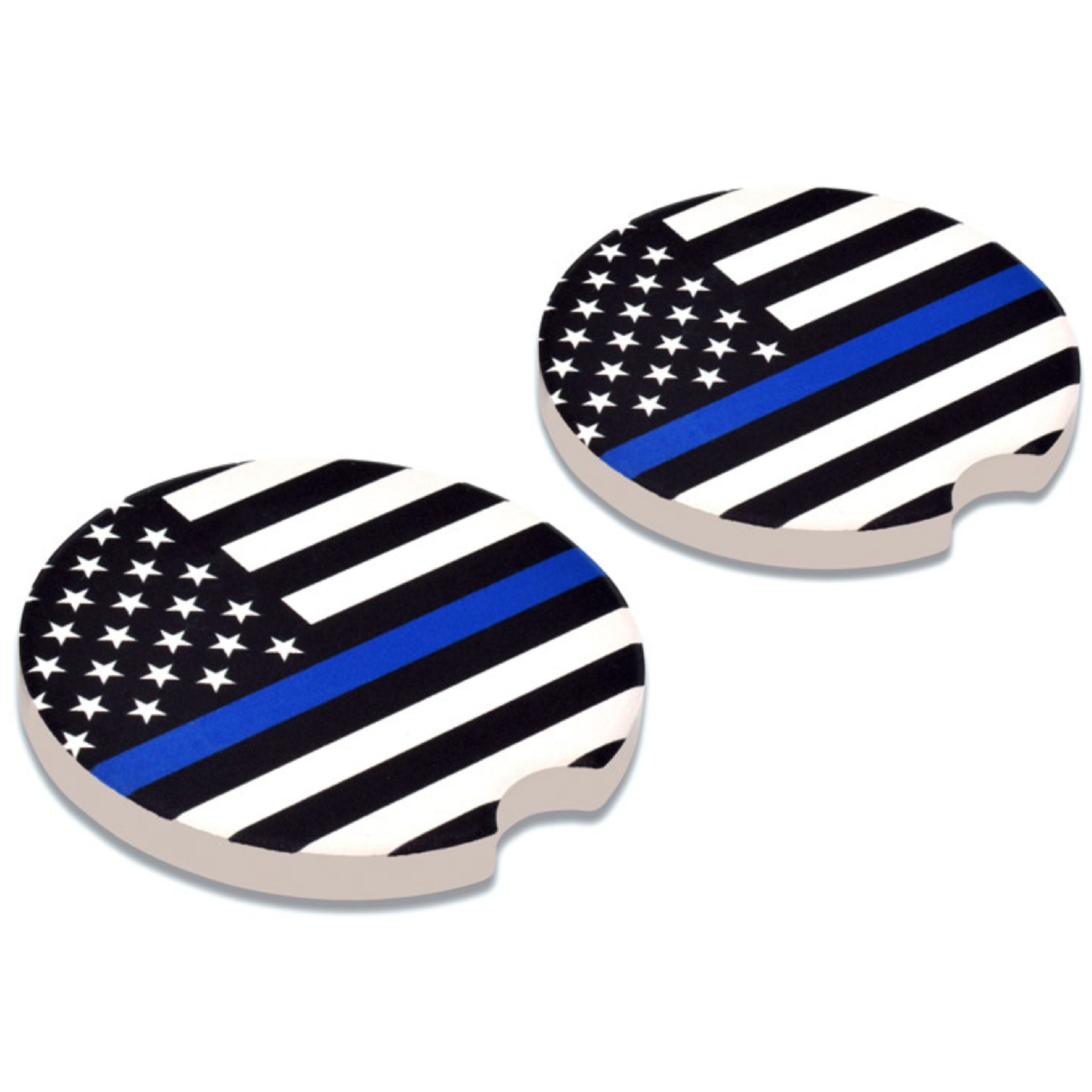 Law Enforcement - Car Coaster - Thin Blue Line USA Individual