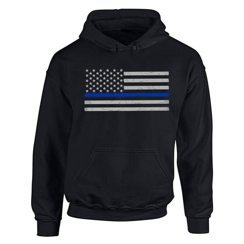 Hoodie Unisex - Thin Blue Line American Flag Classic