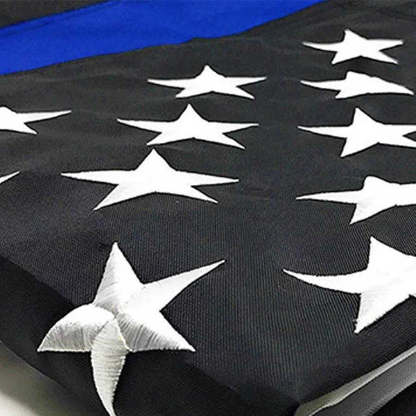 DuraSleek™  - Red White & Blue , Thin Blue Line American Flag - Sewn & Embroidered