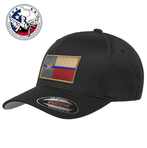 FlexFit Texas Thin Blue Line Flag Hat, Black