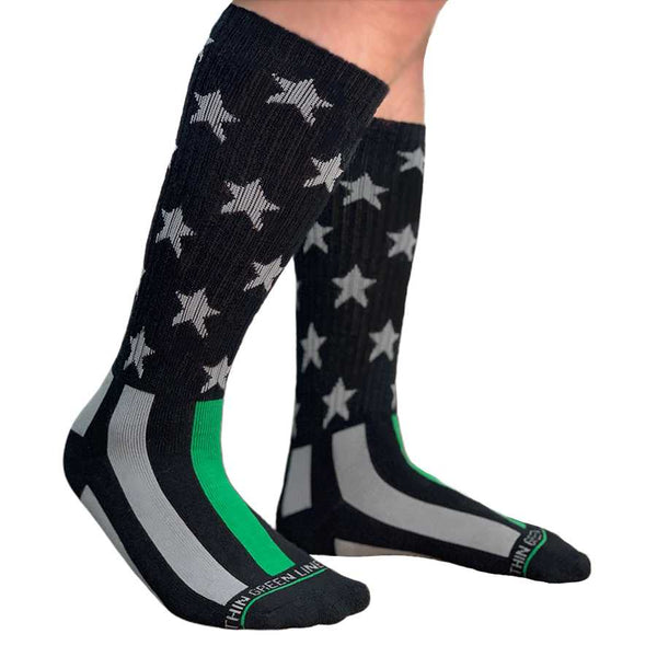 Thin Green Line Flag Performance Socks