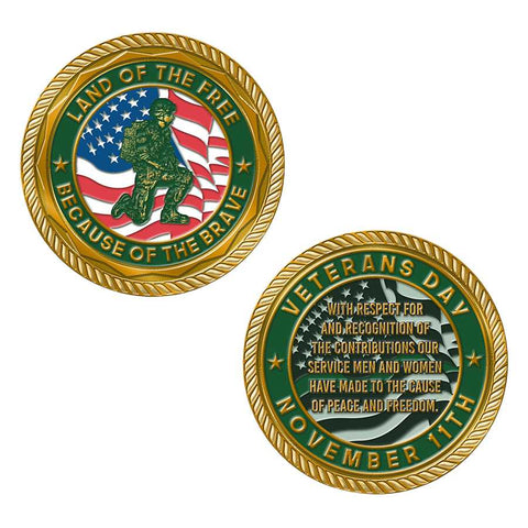 Thin Green Line Challenge Coin - Veteran's Day
