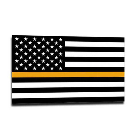 Thin Gold Line American Flag Sticker - 4 x 6.5 Inches