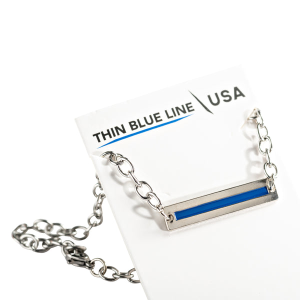 Thin Blue Line Stripe Bar Bracelet - Thin Blue Line USA
