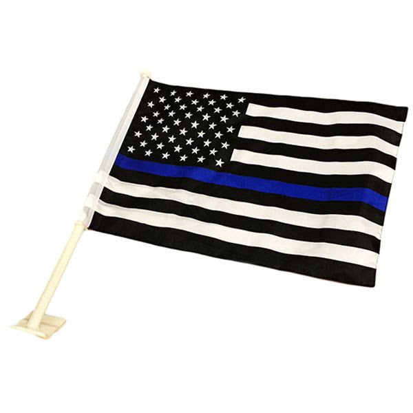Thin Blue Line American Car Flag