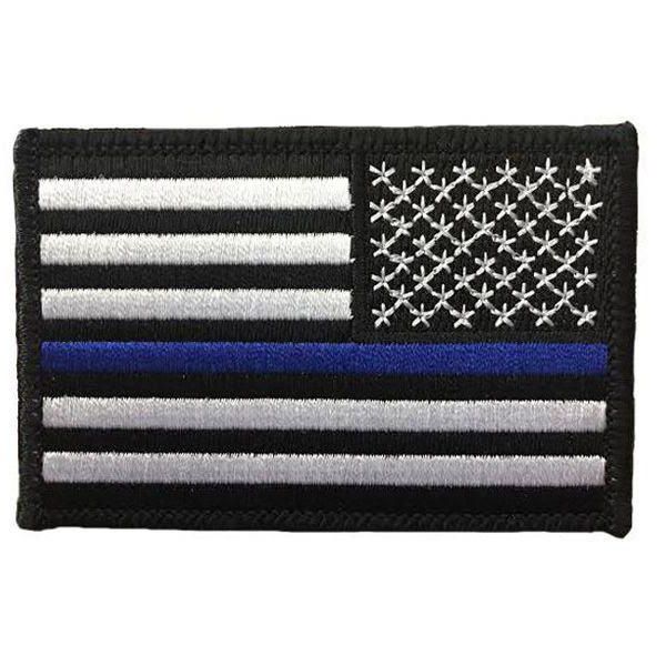 American Flag Blue Line Patch Faded Black Embroidered Ball Cap American Flag Blue Line Patch Faded Black Embroidered Ball Cap