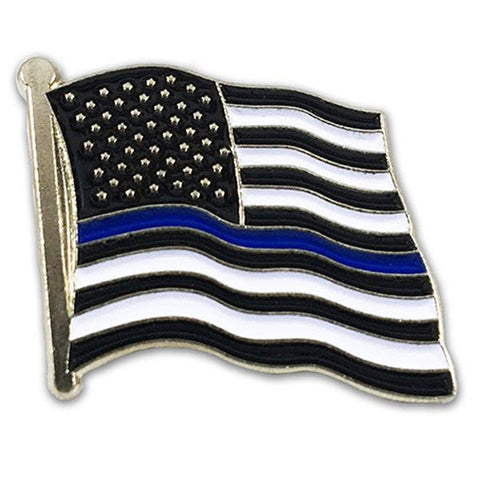 Thin Blue Line American Flag Pin