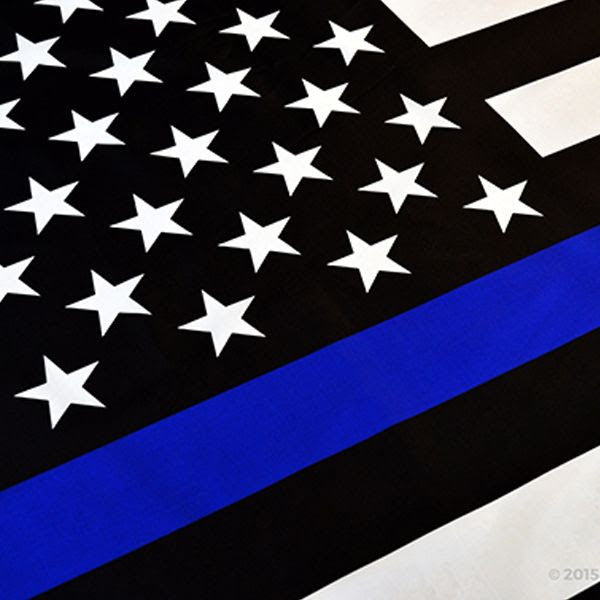 90 * 150cm Drapeau Américain Blue Line Noir Drapeaux Police Bande