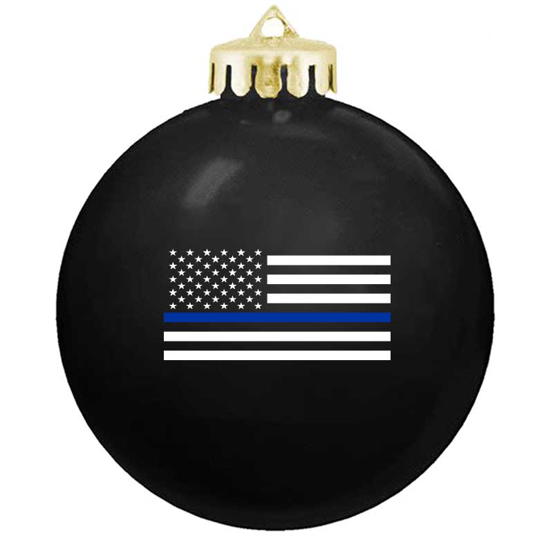 Thin Blue Line Ornament, Available in Black & White - Thin Blue Line USA thin-blue-line-ornament-available-in-black-white-thin-blue-line-usa