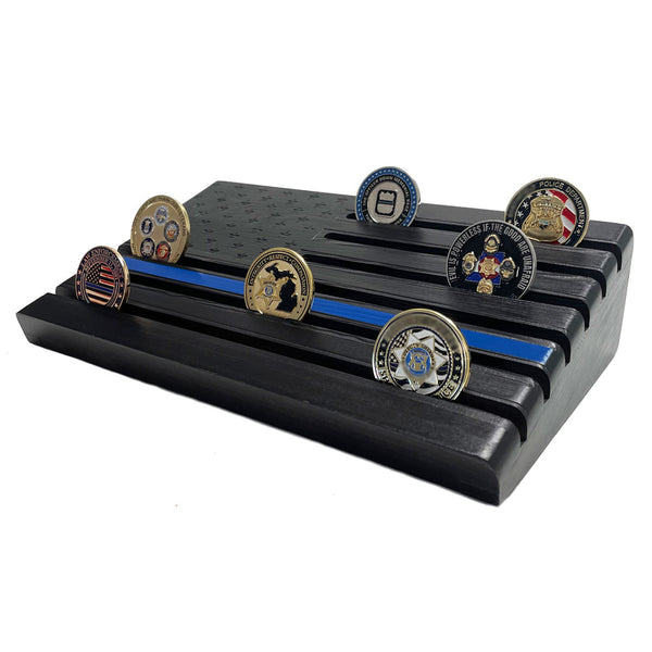 Thin Blue Line Challenge Coin Display