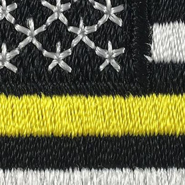 Thin Gold Line American Flag Patch - Sew On