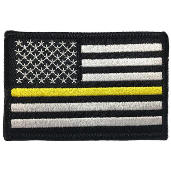 Thin Gold Line American Flag Patch - Sew On