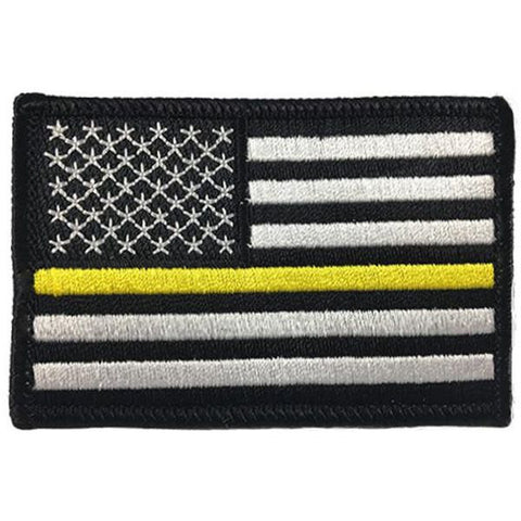 Thin Gold Line American Flag Patch - Sew On
