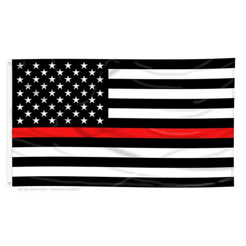 Thin Red Line American Flag with Grommets