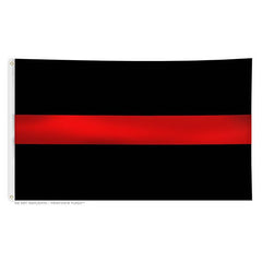 Thin Red Line Flag with Grommets Thin Blue Line USA