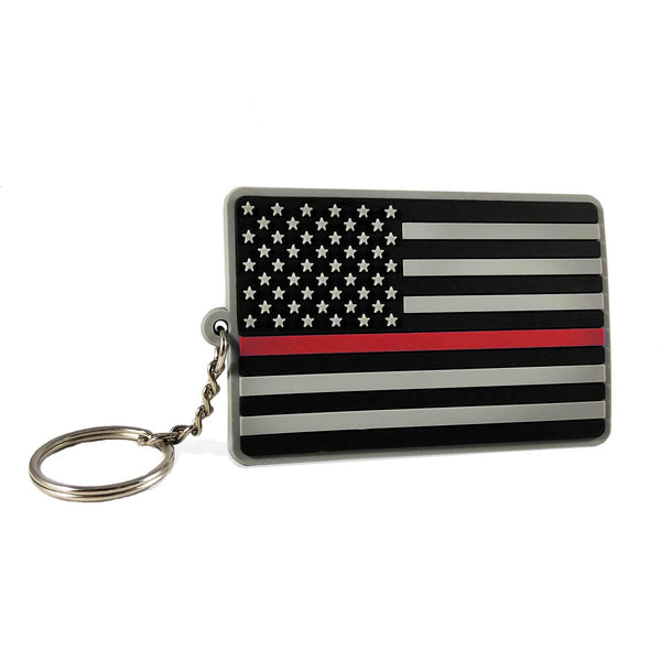 Thin Red Line American Flag Keychain