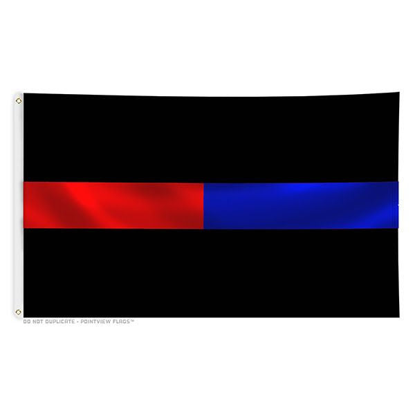 Thin Red Line/Thin Blue Line - 3 x 5 Foot Flag with Grommets