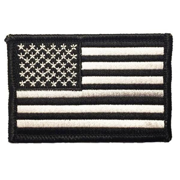 Thin Silver Line American Flag Patch - Sew On